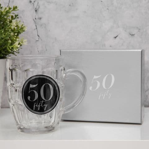 50th Birthday Retro Style Old Fashioned Beer Tankard Gift