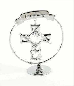 A CRYSTOCRAFT CHRISTENING CAKE TOPPER AND GIFT - SWAROVSKI CRYSTAL