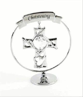 A CRYSTOCRAFT CHRISTENING CAKE TOPPER AND GIFT - SWAROVSKI CRYSTAL