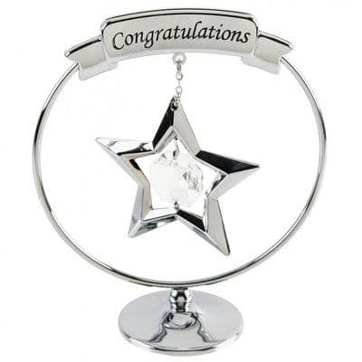 A CRYSTOCRAFT 'CONGRATULATIONS' CAKE TOPPER/KEEPSAKE - GRADUATION/ENGAGEMNT...