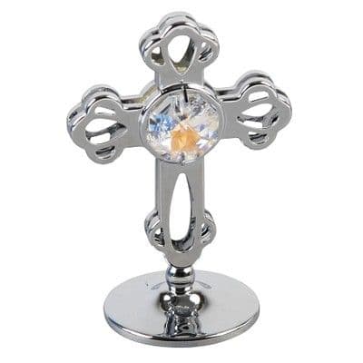 A CRYSTOCRAFT CROSS - COMMUNION AND CHRISTENING - CAKE TOPPER & KEEPSAKE- SWAROVSKI CRYSTAL