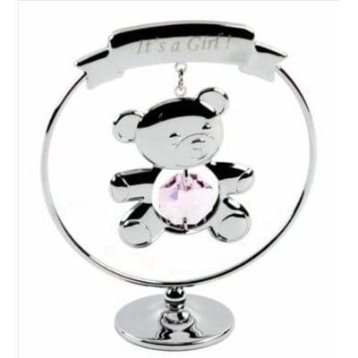 A CRYSTOCRAFT KEEPSAKE 'ITS A GIRL ' - NEW BABY GIFT - SWAROVSKI CRYSTAL