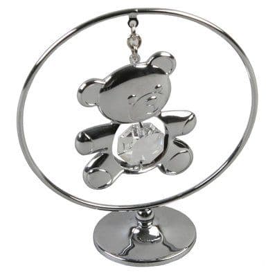 A CRYSTOCRAFT TEDDY BEAR - CAKE TOPPER OR KEEPSAKE- SWAROVSKI CRYSTAL