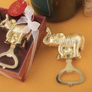 A Lucky Gold Elephant Bottle Opener Favour Gift