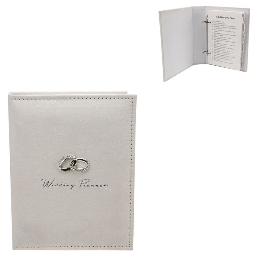 Amore Cream Suede Wedding Planner - Engagement Gift - Journal For Wedding Plans