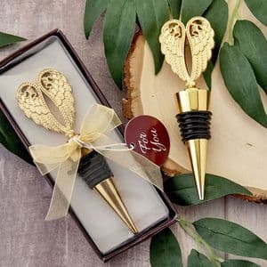 Angel Wings Bottle Stopper Gold Favour Gift
