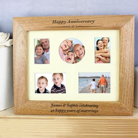 Anniversary Photo Frame Gift - Personalised With Any Message -Special Anniversary Gift Idea