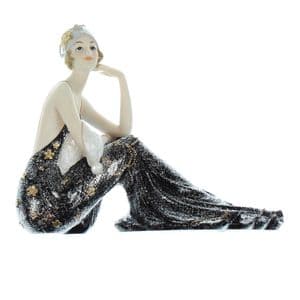 Art Deco Black Dress Lady Figurine from Broadway Belles by Juliana 'Lilian'