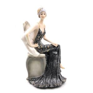 Art Deco Broadway Belles Lady Figurine Black Dress Collection by Juliana  'Josephine' 62722