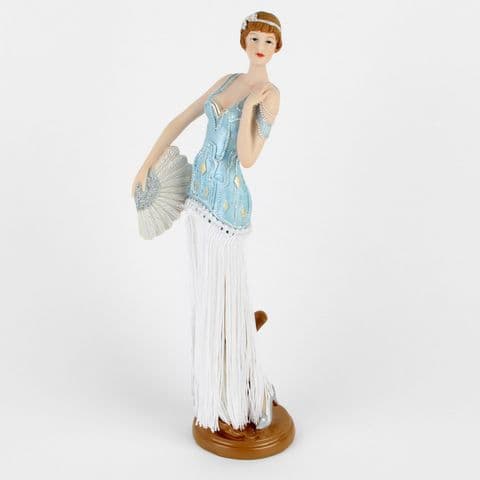 Art Deco Figurine With Fringed Dress - 1920s Lady Figurine -Juliana Gatsby Girls Lilian 58232