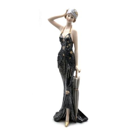Art Deco Lady Figurine Broadway Belles Black Dress Range by Juliana 'Rose' 62725