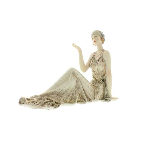 Art Deco Lady Figurine Cream and Gold Broadway Belles by Juliana 'Justina' 58428