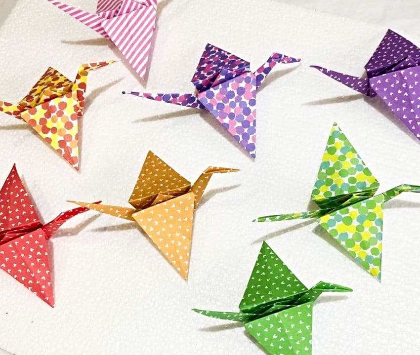 Assorted Origami Cranes Sophisticated Table Favours For Weddings, dinner parties and Christmas dinner