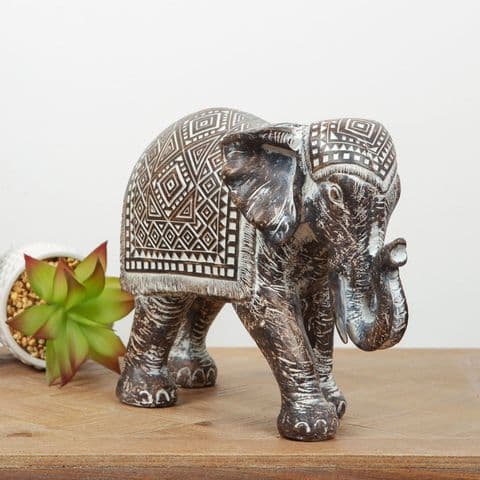 Aztec Patterned Elephant Figurine Home Ornament