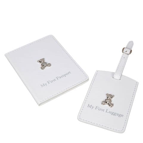 Baby Passport Cover and Luggage Tag - Gifts for New Baby and Christenings - My first Passport