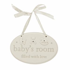 Baby's Room Resin Hanging Plaque Oval