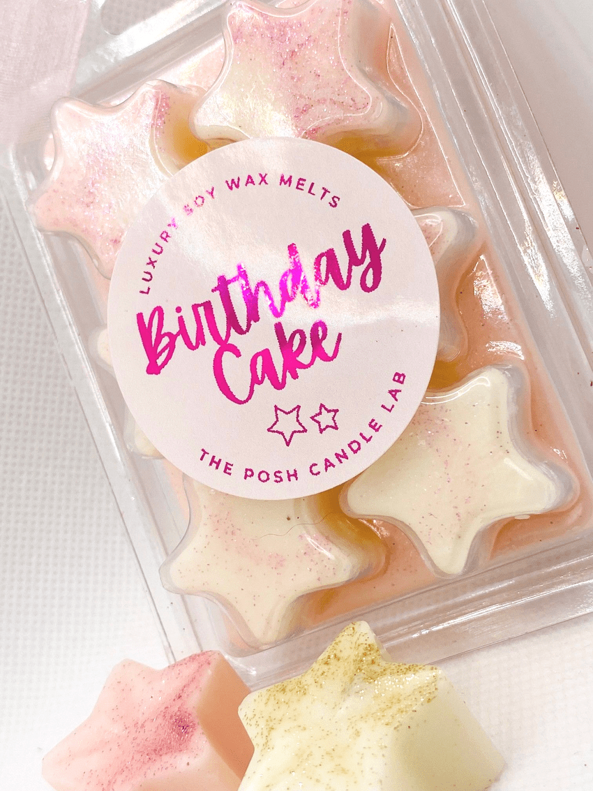 Birthday Cake Luxury Wax Melts Stars - Birthday cake fragrance - vegan friendly cruelty free made in the UK