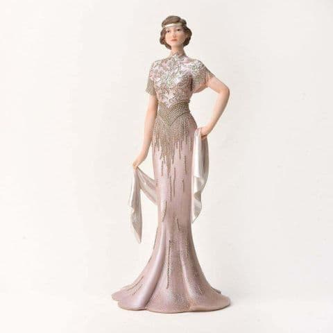 Blush Pink Broadway Belles 1920s Charleston Lady Figurine Ornament 60517 Poppy