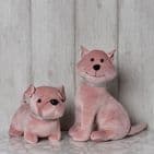 Blush Pink Pug Dog Velvet Door Stop With Diamante Collar Home Accessory