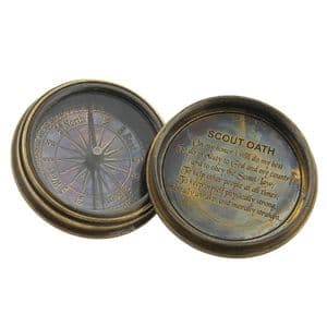 Brass Boy Scout Compass by Emporium Gifts for Men - Authentic replica antique boy scout compass gift