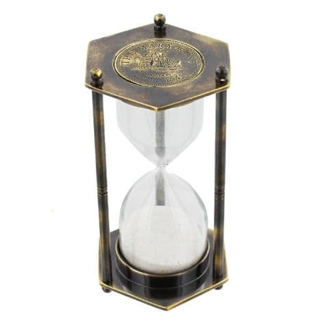 Brass Replica Mary Rose Hourglass Gift - Antique Effect 1 minute hourglass desk gift for men