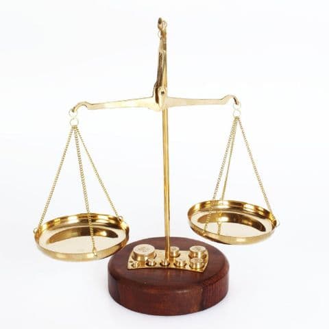 Brass Weighing Scales Gift For Men - Retro Old Fashioned Desk Accessory