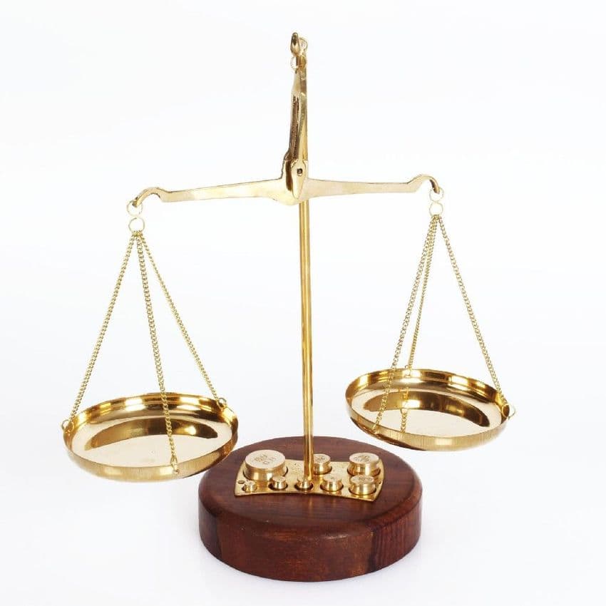Brass Weighing Scales Gift For Men - Retro Old Fashioned Desk Accessory - Unusual gift for men