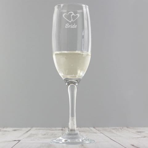 Bride Single Champagne Flute Glass gift for weddings and bridal party
