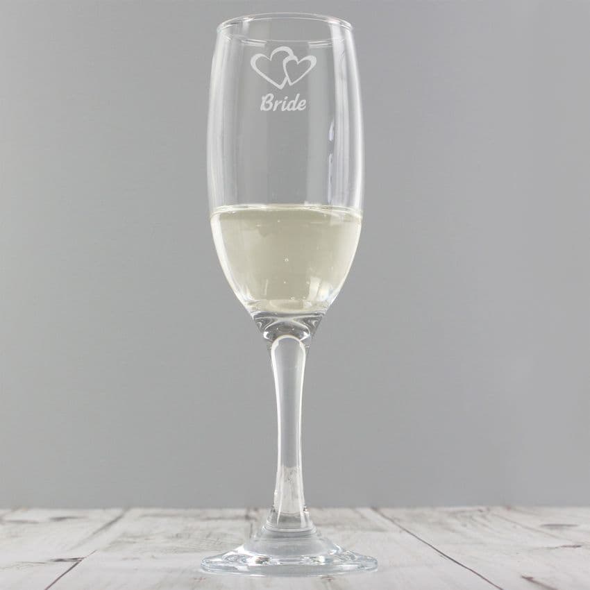Bride Single Champagne Flute Glass gift for weddings and bridal party