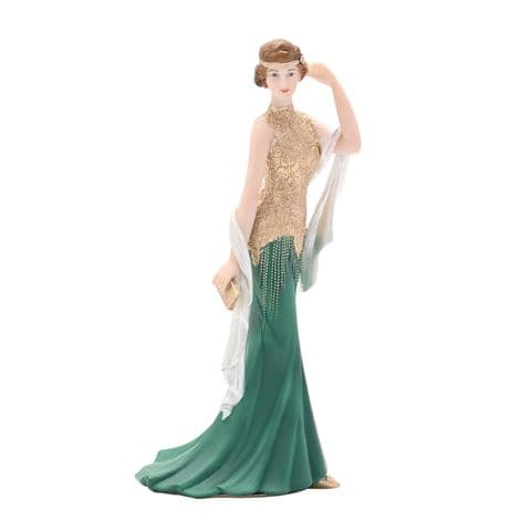 Broadway Belles Emerald Elegance Art Deco Charleston Lady Figurine Ornament Ella 63221