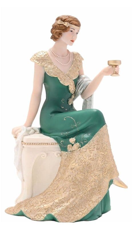 Broadway Belles Emerald Elegance Art Deco Charleston Lady Figurine Ornament Jaqueline 63224