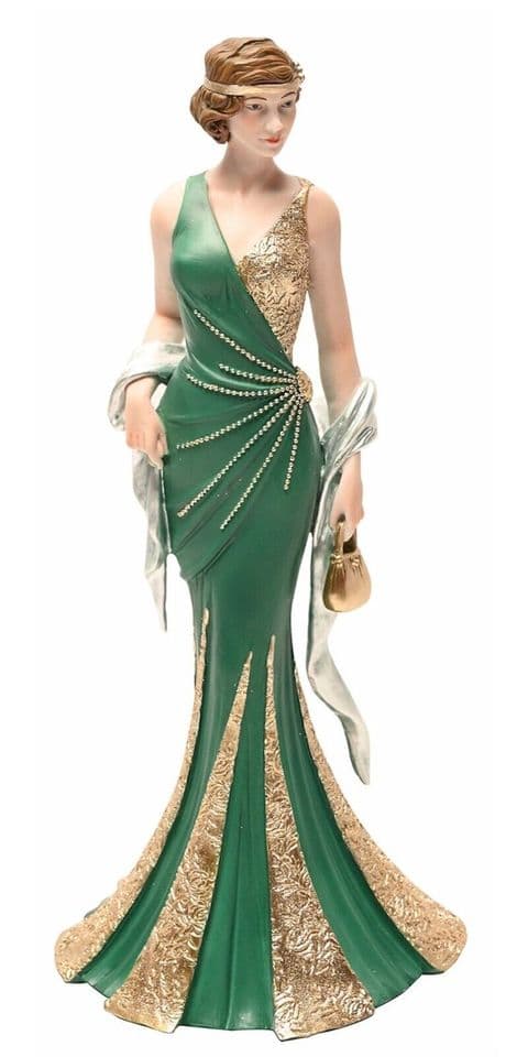 Broadway Belles Emerald Elegance Art Deco Charleston Lady Figurine Ornament Lily 63220