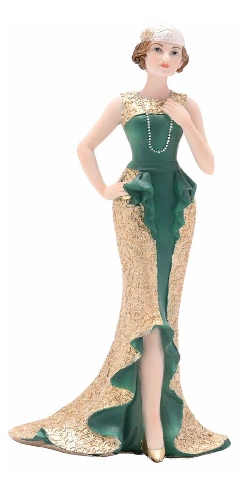 Broadway Belles Emerald Elegance Art Deco Charleston Lady Figurine