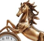 Bronze Effect Rearing Horse Luxury Mantel Clock