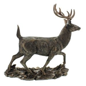 Bronze Stag Figurine - Contemporary Decor Bronze Finish Stag Figurine