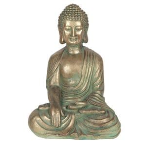 Bronze Verdigris Effect Sitting Buddha Garden Ornament Statue 52cm