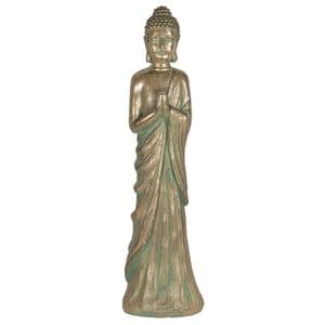 Bronze Verdigris Effect Tall Standing Buddha Garden Ornament Statue