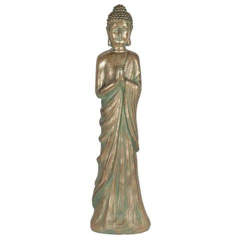Bronze Verdigris Effect Tall Standing Buddha Garden Ornament Statue