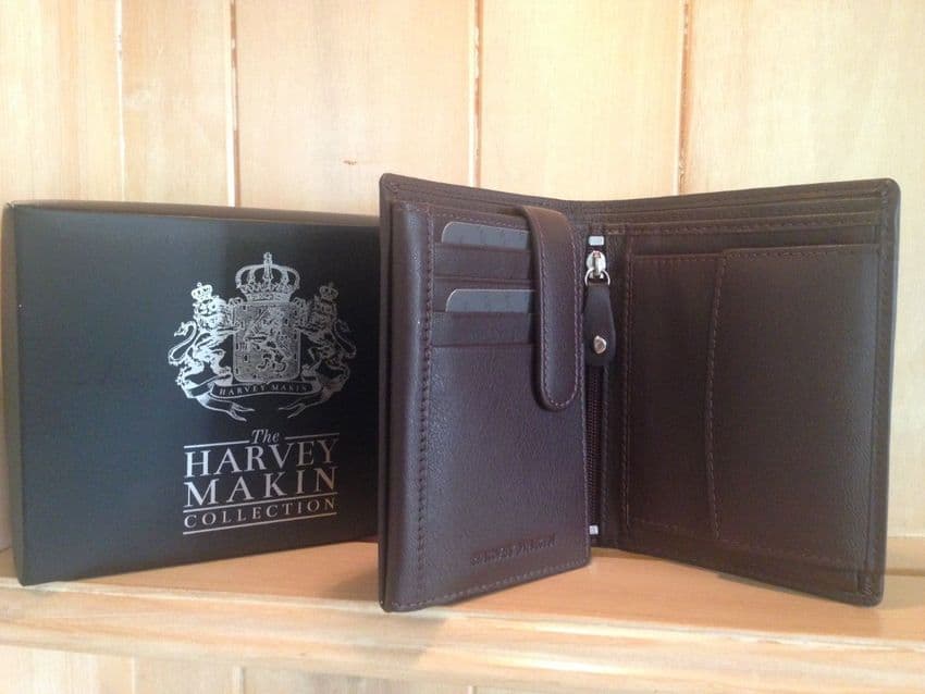 Brown Leather Luxury Wallet For Men - Multi Purpose Wallet Gift by Harvey Makin