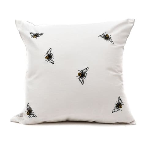 Bumble Bee Design Linen Effect Cushion