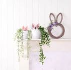 Bunny Ears Natural Rustic Wreath With Purple Foliage simple minimalist decoration