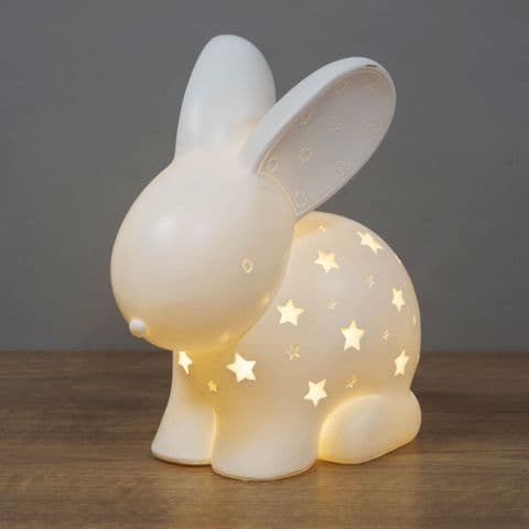 Bunny Rabbit Night Light - Light Up Ceramic Bunny Rabbit For Baby's Room Nursery