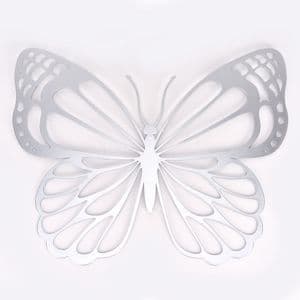 Butterfly Metal Wall Art Silver Silhouette Sculpture For Home and Garden