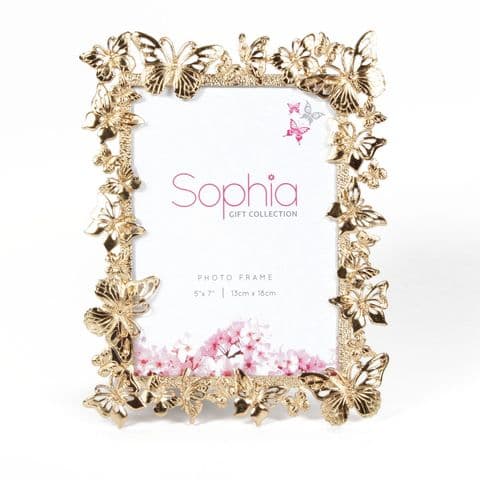 Butterfly Photo Frame - Gold Plated Butterfly Design Photo Frame By Sophia
