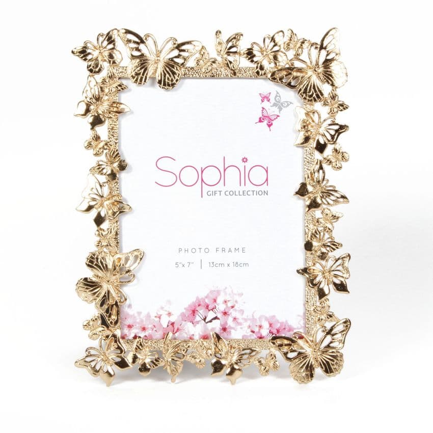 Butterfly Photo Frame - Gold Plated Butterfly Design Photo Frame By Sophia