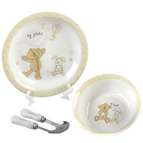 Button Corner Baby Dinner Set Christening and New Baby Gifts