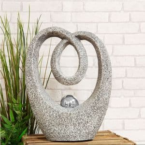 Calming Concrete Effect Abstract Heart Sculpture Ornament For Home and Garden