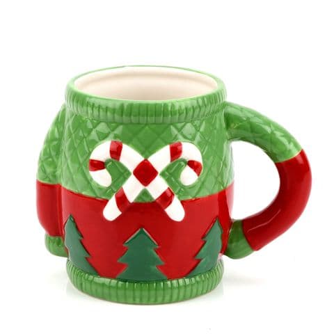 Candy Cane Christmas Jumper Design Mug Gift