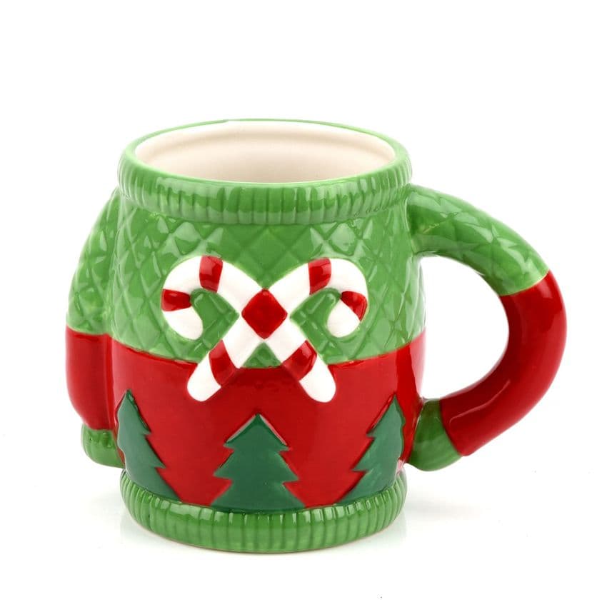 Candy Cane Christmas Jumper Design Novelty Mug Gift