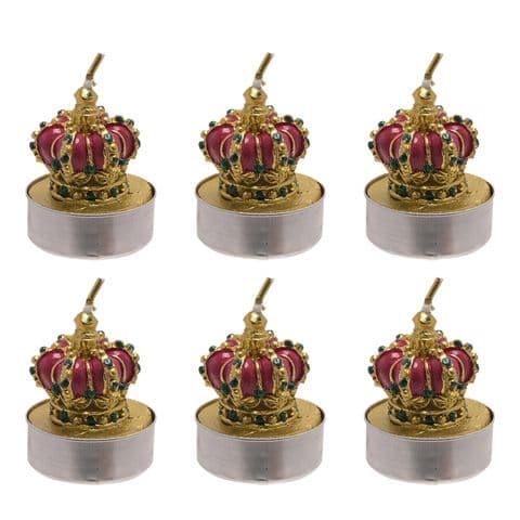 Christmas Candle Tea Lights Set Of 6 Royal Crown shaped candles